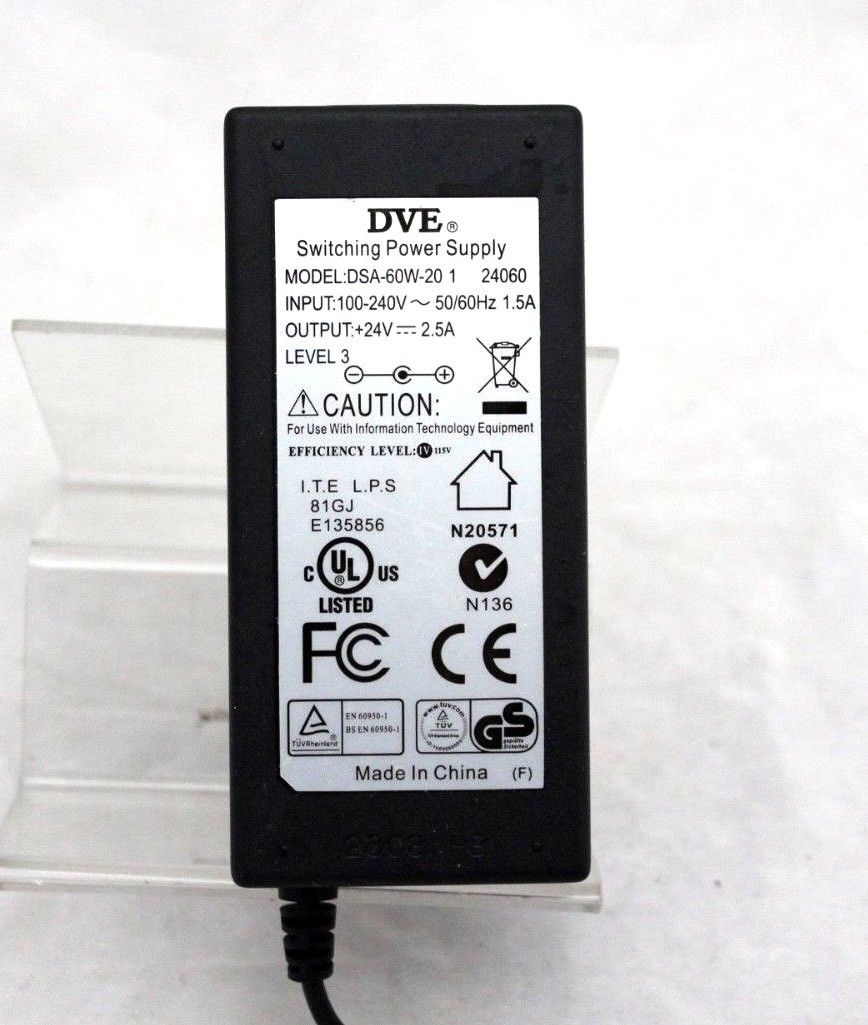 *100% Brand NEW* 24V 2.5A LCD TFT AC Power Adapter DVE DSA-60W-20 1 24060 Switching Power Supply Free shipping